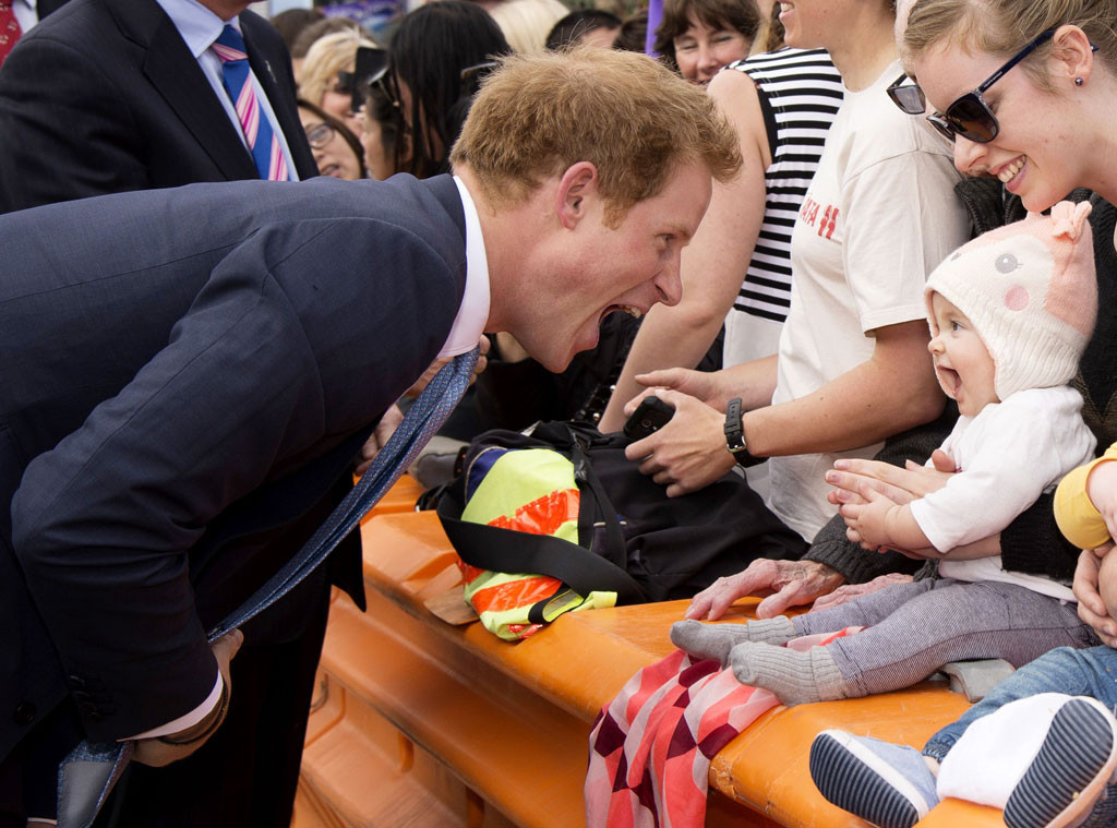Prince Harry Makes Funny Faces At Baby In New Zealand See The